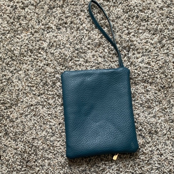 Montana West Blue Wristlet with Gold Accents - Picture 2 of 4